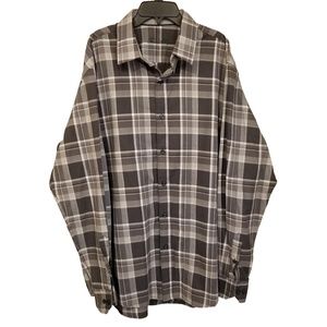 TASSO ALBA Dress Plaid Shirt Flip Cuff XL